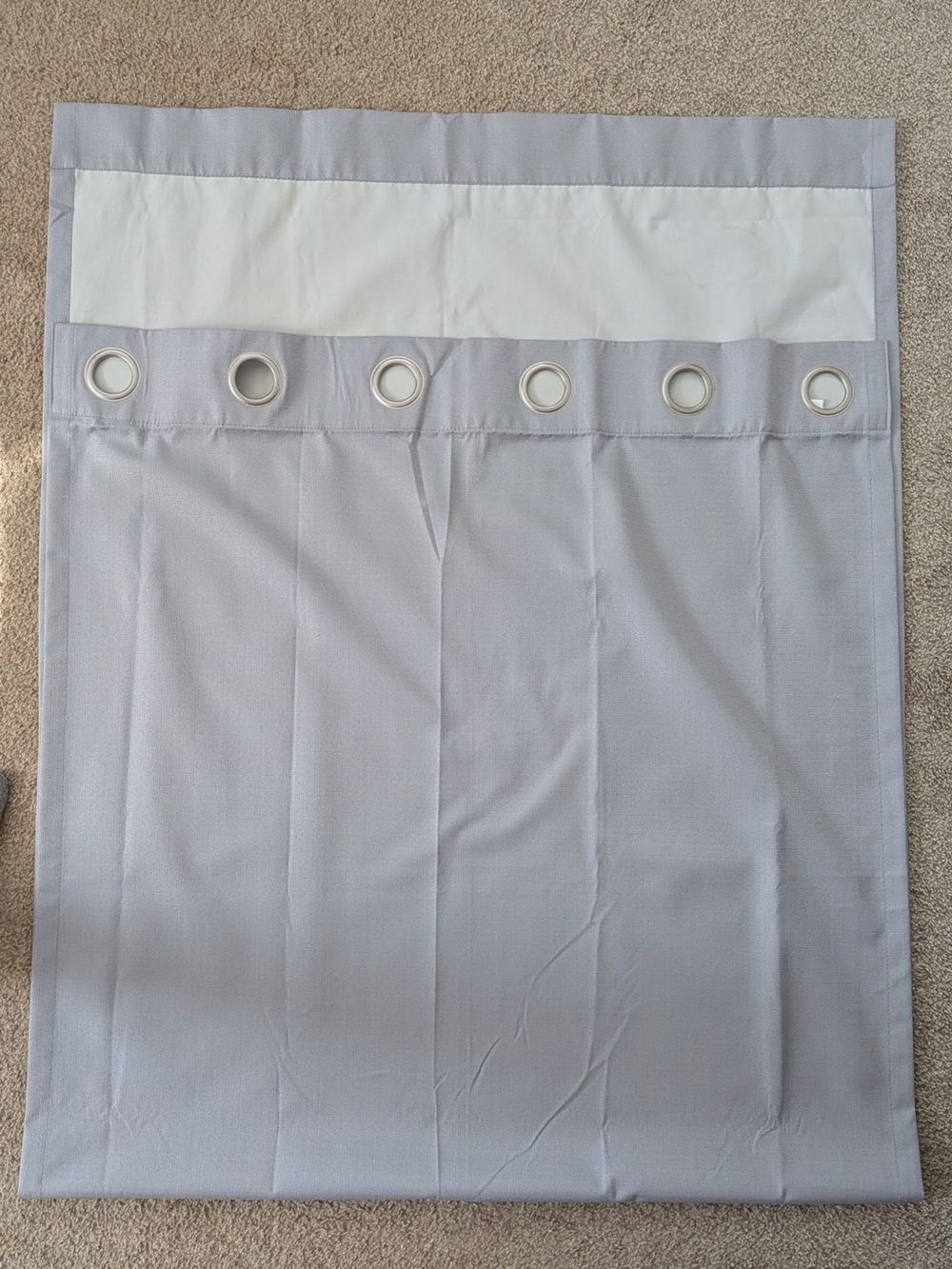 Light Gray Grommet Top Curtain 2-Panels